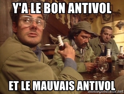 Y'a le bon antivol et la mauvais antivol