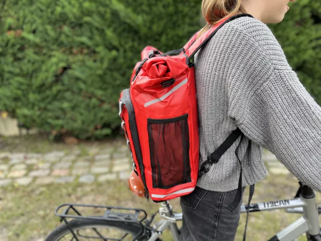 Bagagerie, Sacoche étanche, Sacoche porte-bagage velotaf Elviros : Elviros  - sacoche vélo 3 en 1 imperméable (v2, rouge)